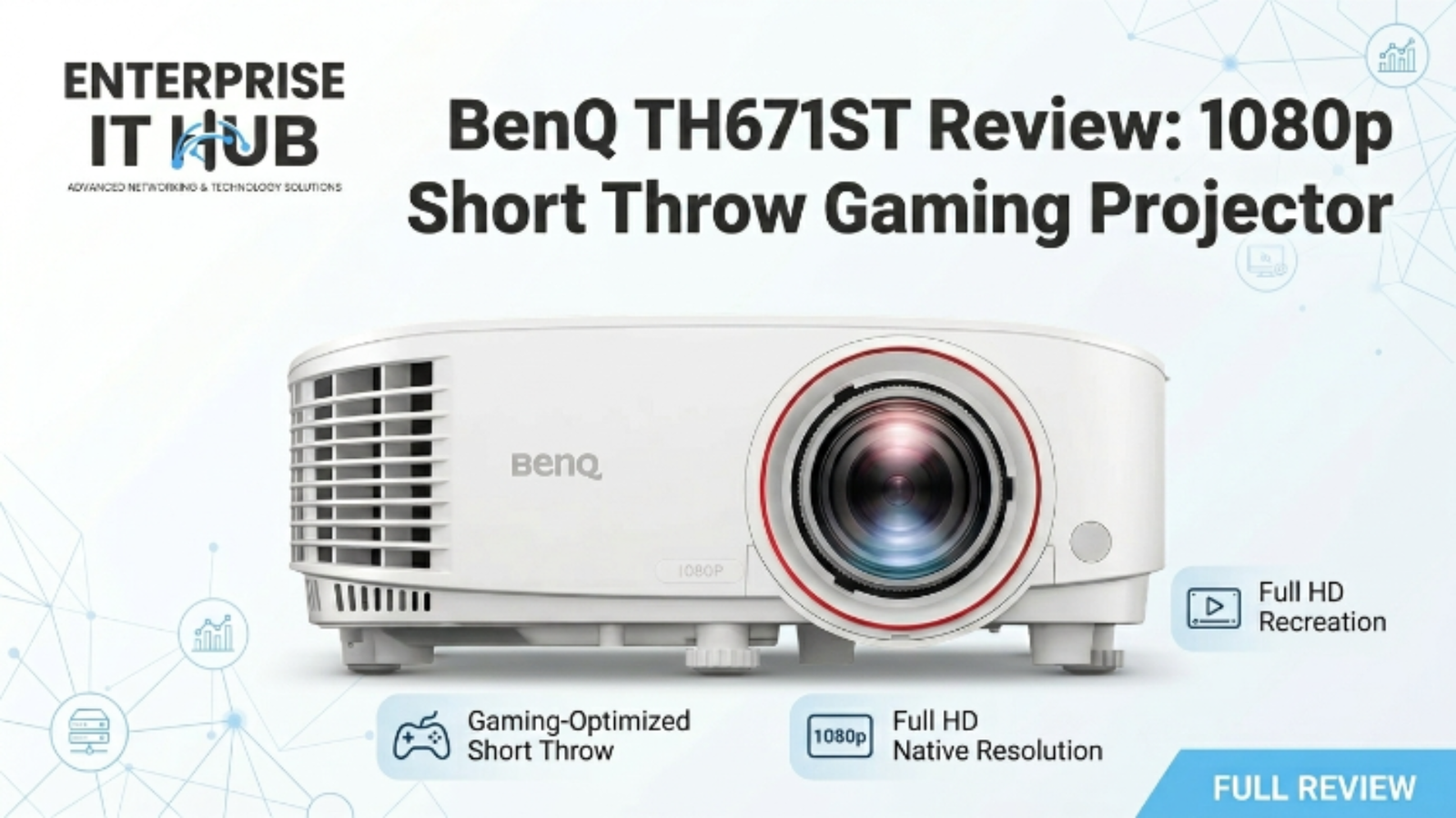 BenQ TH671ST 1080p short throw gaming projector with low input lag performance