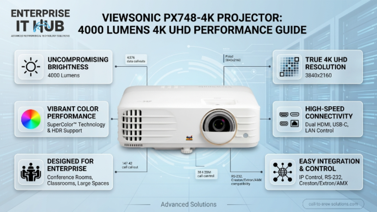 ViewSonic PX748-4K projector with 4000 lumens and 4K UHD display