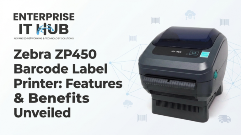 Zebra ZP450 barcode label printer printing shipping labels in a warehouse fulfillment environment