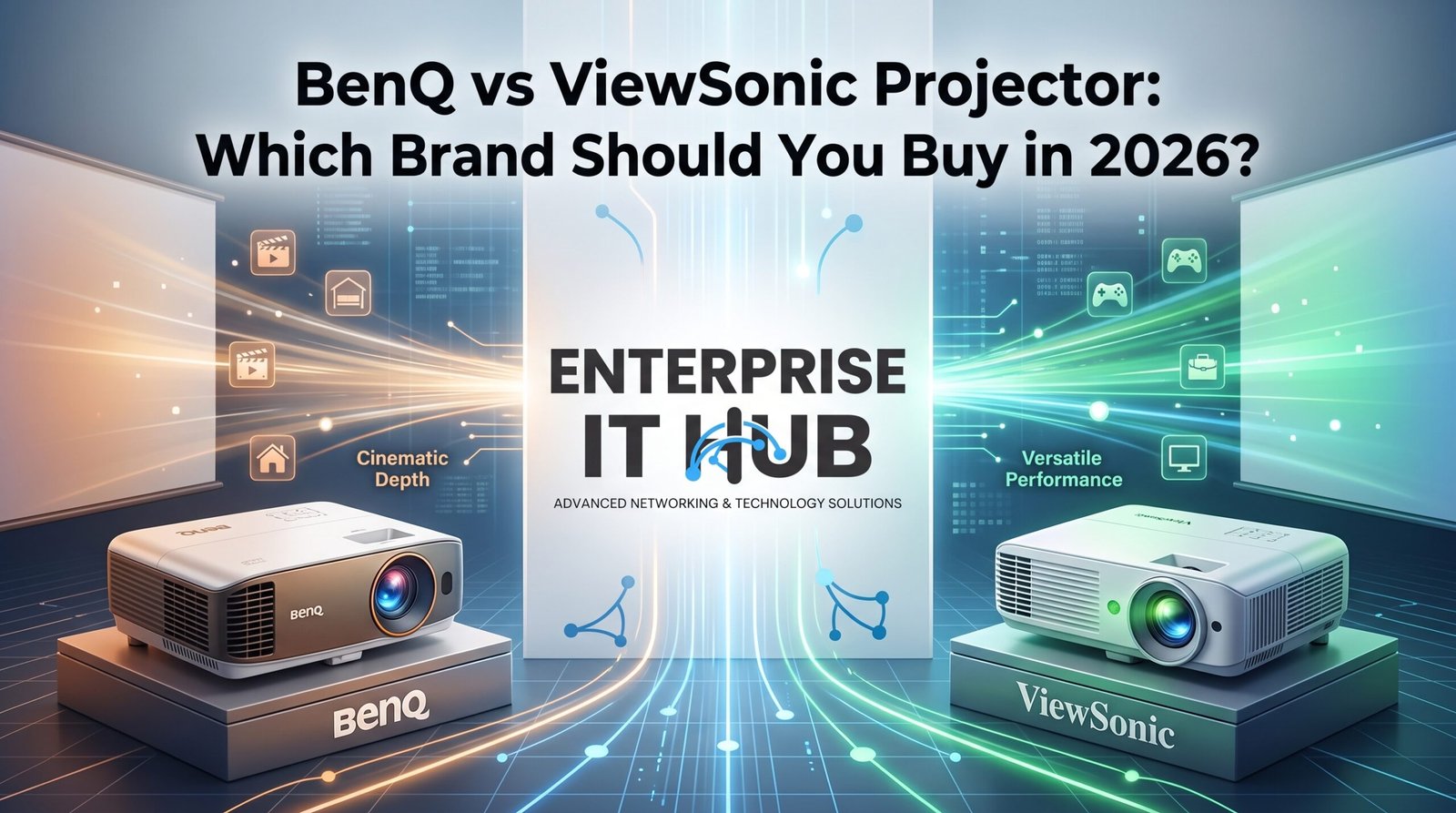 BenQ vs ViewSonic projector comparison 2026 — home theater and gaming display side by side