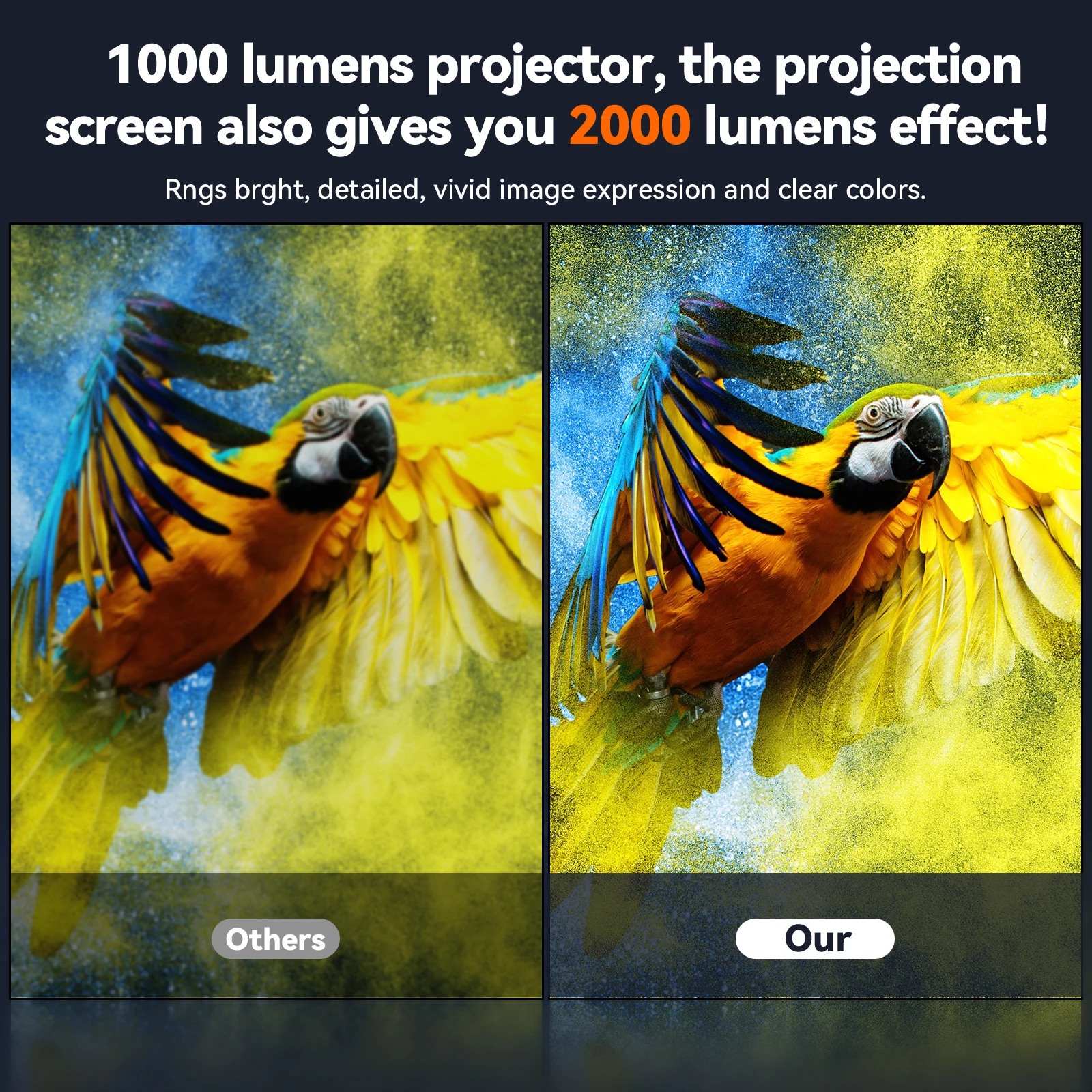 Projector screen brightness comparison glass-beaded surface