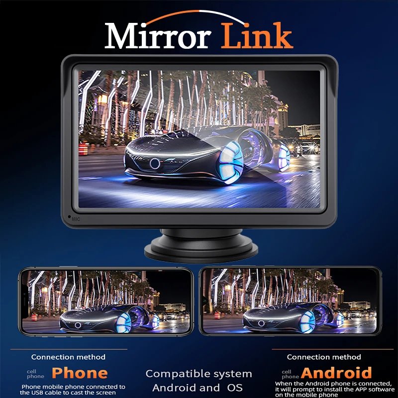 Portable car screen Mirror Link for iPhone and Android