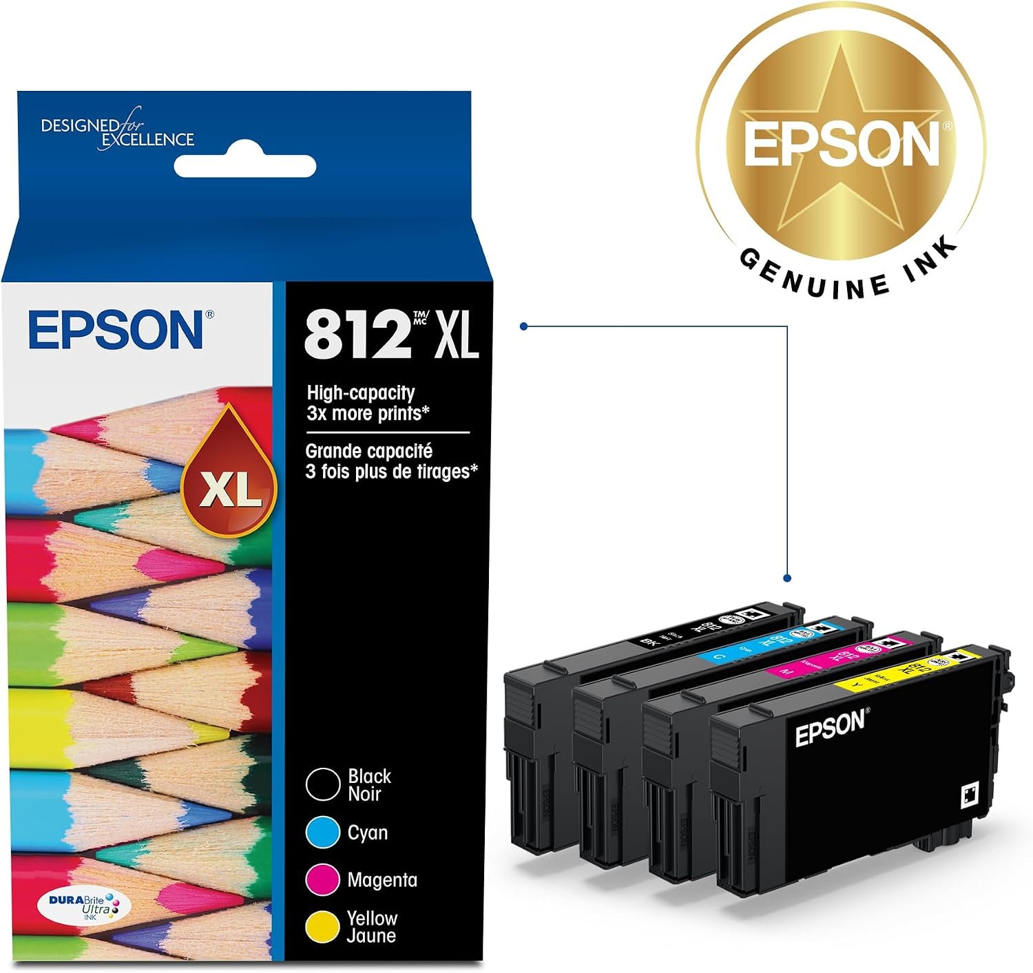 Epson 812 / 812XL DURABrite Ultra Ink Combo Packs – Standard 3-Color & XL 4-Pack - Image 9