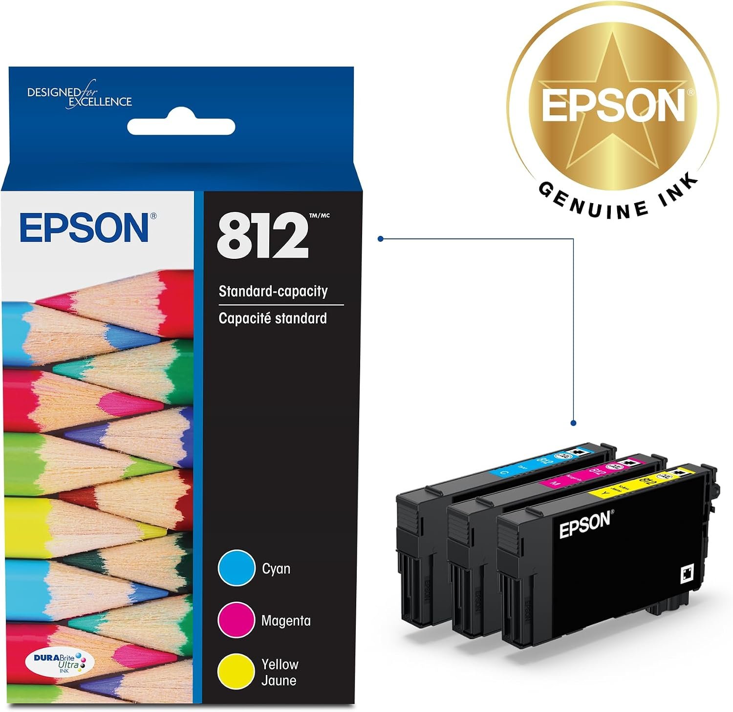Epson 812 / 812XL DURABrite Ultra Ink Combo Packs – Standard 3-Color & XL 4-Pack - Image 3