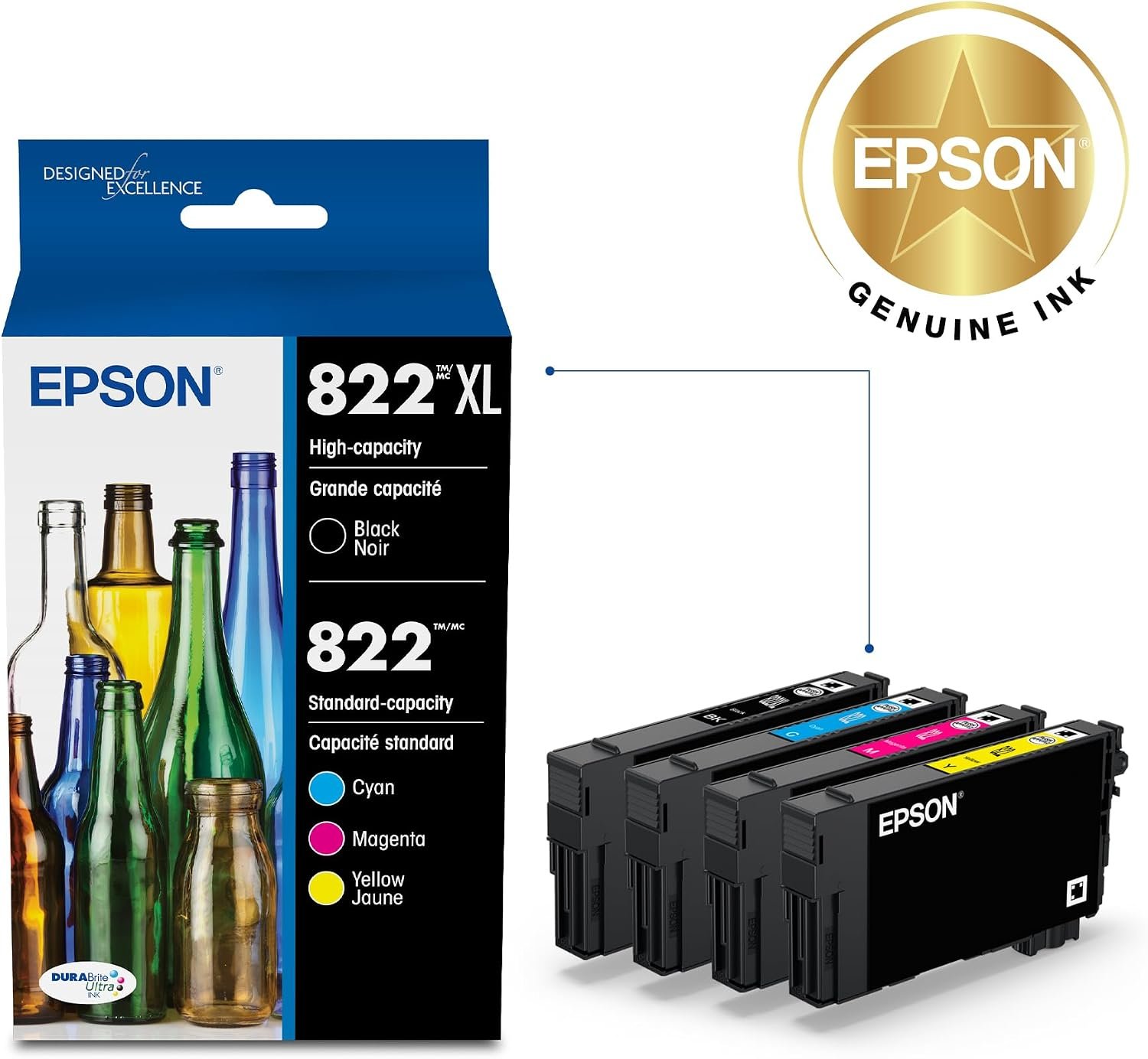 Epson 822 / 822XL DURABrite Ultra Ink Cartridges – Standard, XL & Combo Packs - Image 2