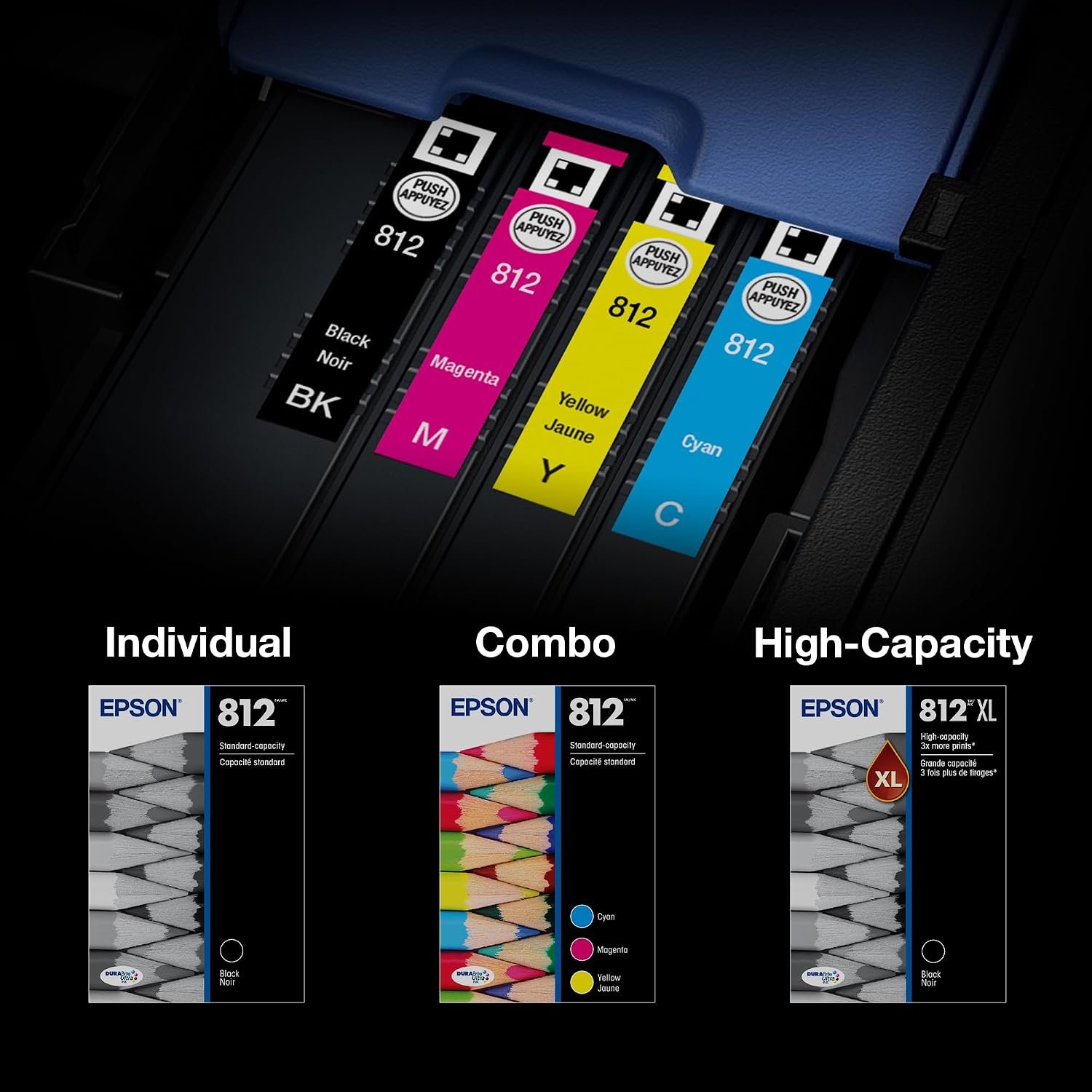 Epson 812 / 812XL DURABrite Ultra Ink Combo Packs – Standard 3-Color & XL 4-Pack - Image 2