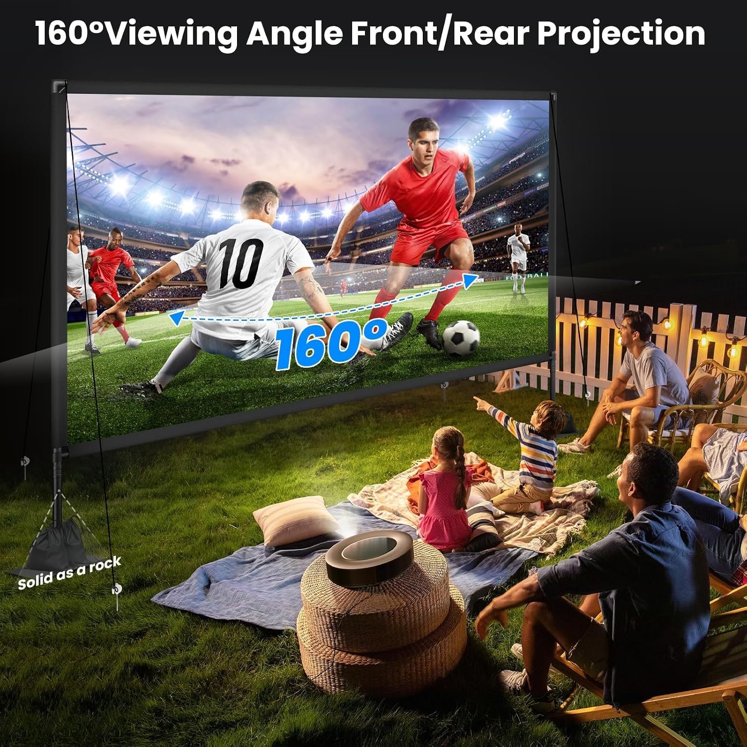 120-Inch Portable Outdoor Projector Screen with Stand (16:9 4K HD) - Image 3