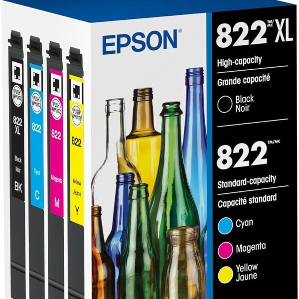 Epson 822 DURABrite Ultra Ink Cartridges, High-Capacity Black & Standard Color Combo Pack (T822XL-BCS) for WorkForce Pro WF-3820, WF-4820 & WF-4830