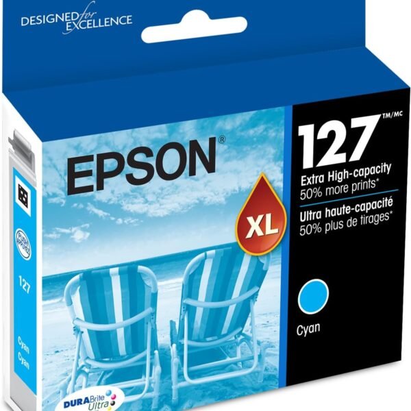 Epson 127 Extra High-Capacity Cyan Ink Cartridge – DURABrite Ultra, T127220-S
