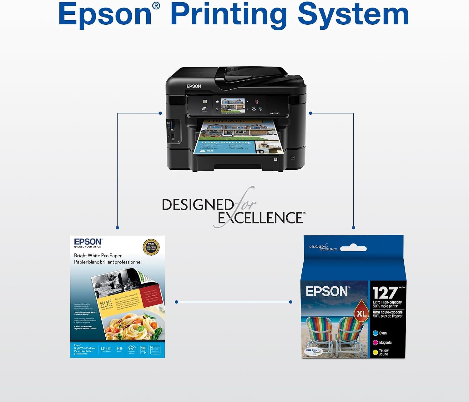 Epson 127 Extra High-Capacity Cyan Ink Cartridge – DURABrite Ultra, T127220-S - Image 3