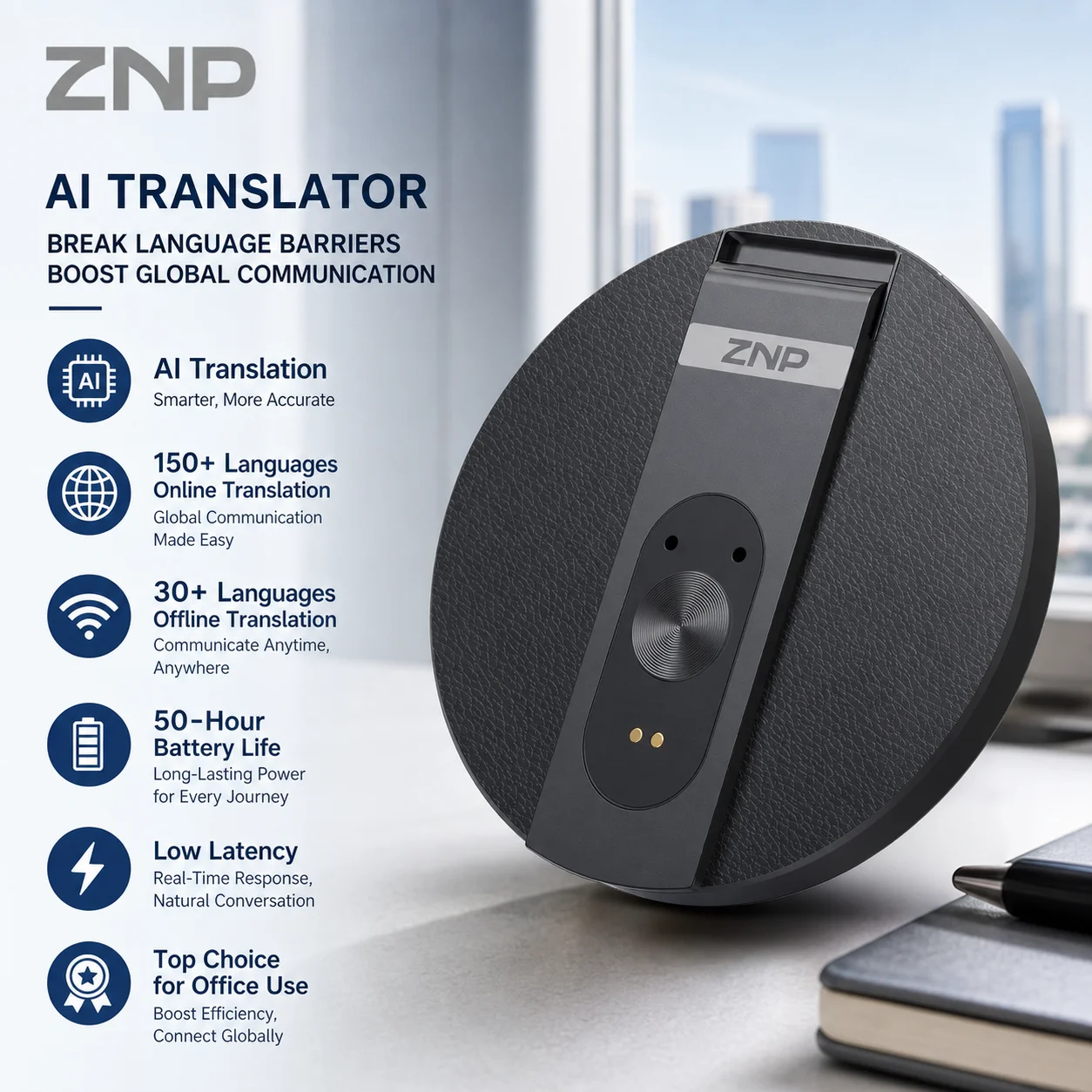 Magnetic AI voice translator with 150 plus languages