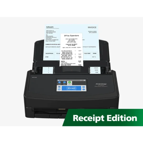 ScanSnap iX1600 Receipt Edition scanner scanning a receipt