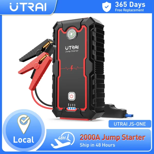 UTRAI 2000A portable car jump starter with smart clamps